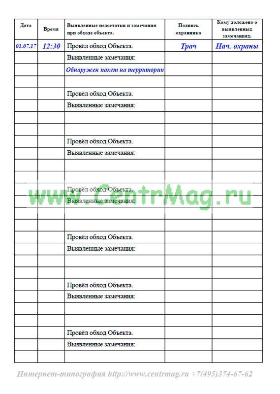 Журнал антитеррористической защищенности объекта образец