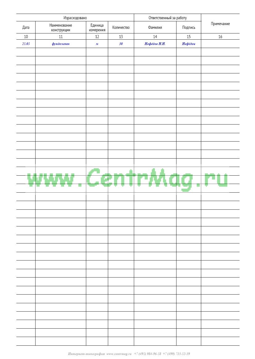 Как должен выглядеть журнал регистрации