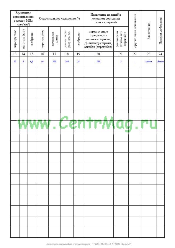 Журнал арматурных работ образец заполнения