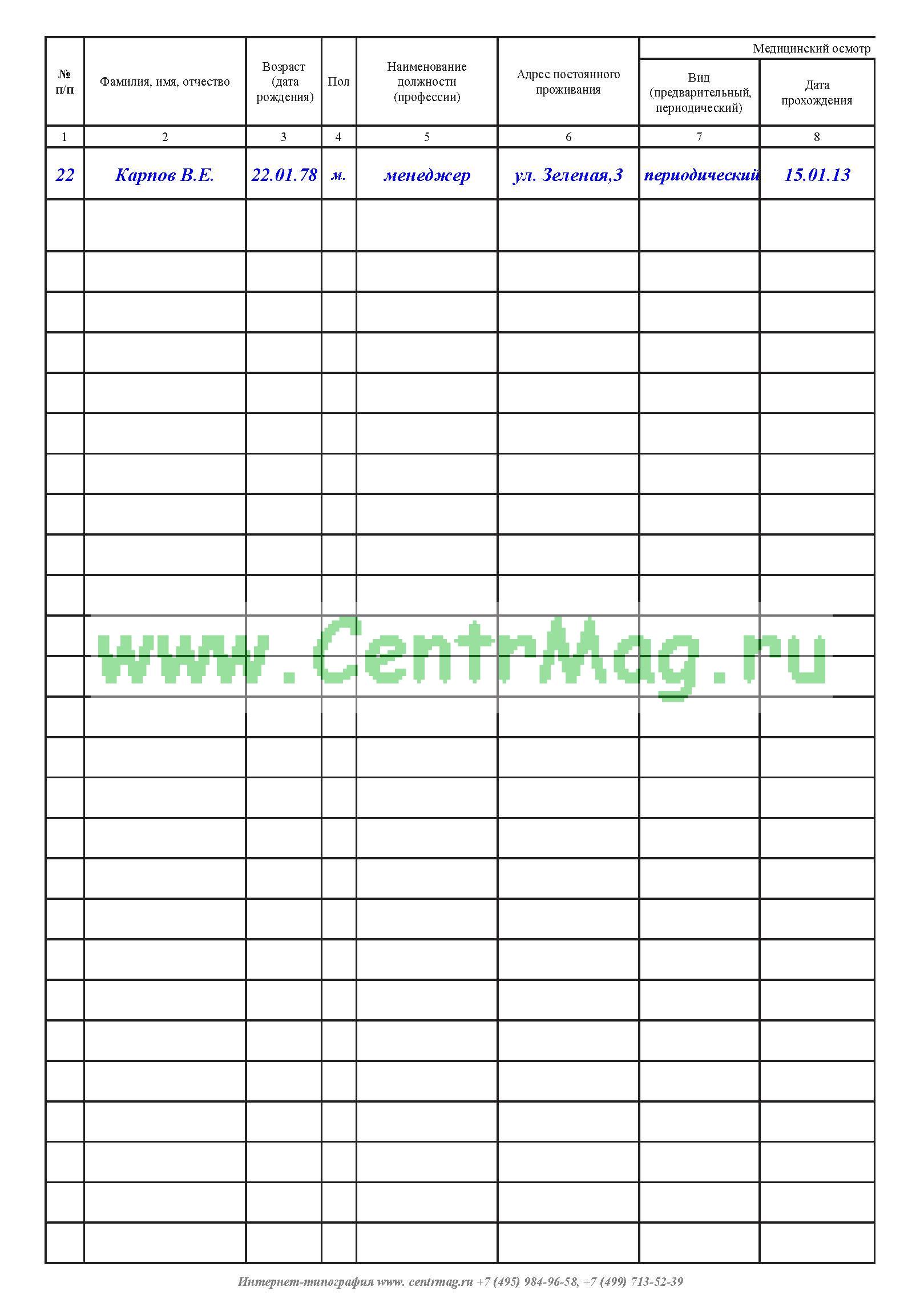 Журнал мсэ образец