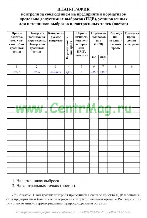 План график пэк образец